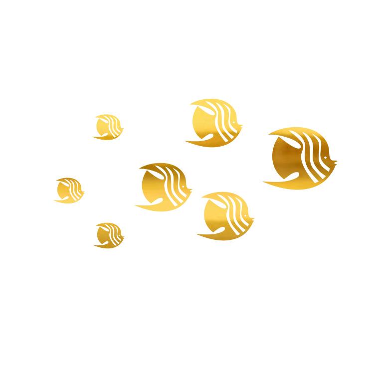 Bubble Fish Ocean Adhesive Wallpaper Sticker Acrylic Mirror 3D Wall Art for Kids Room&Kindergarten Self-Adhesive Removable Decor