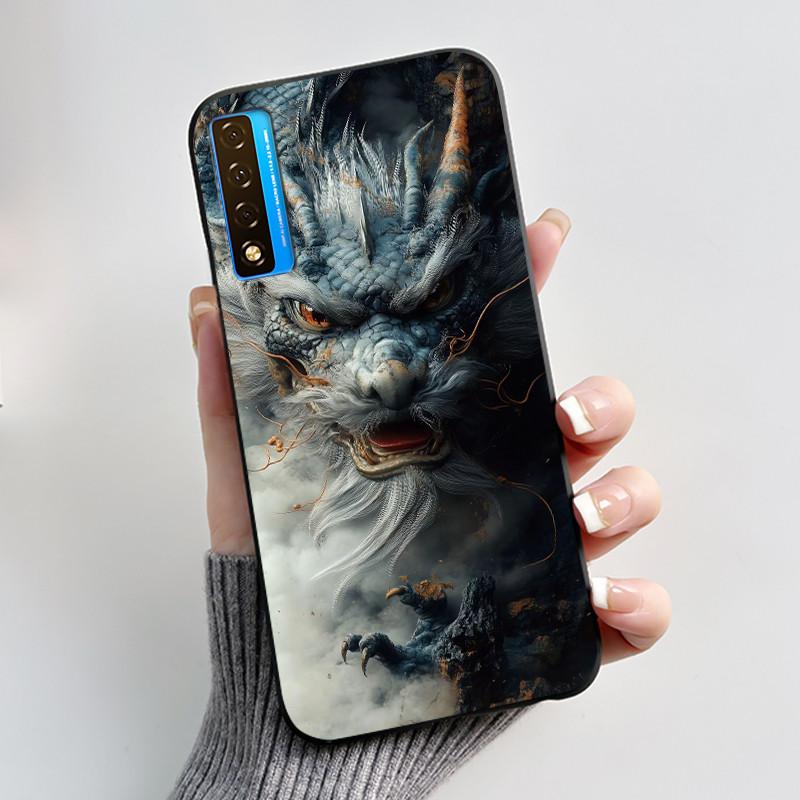 Casing For TCL 20 20S 20 Pro 5G 20L Plus 20L+ Case Luxury Dragon Cute Cool Boys Girls Black Soft Silicone Phone Case Back Cover