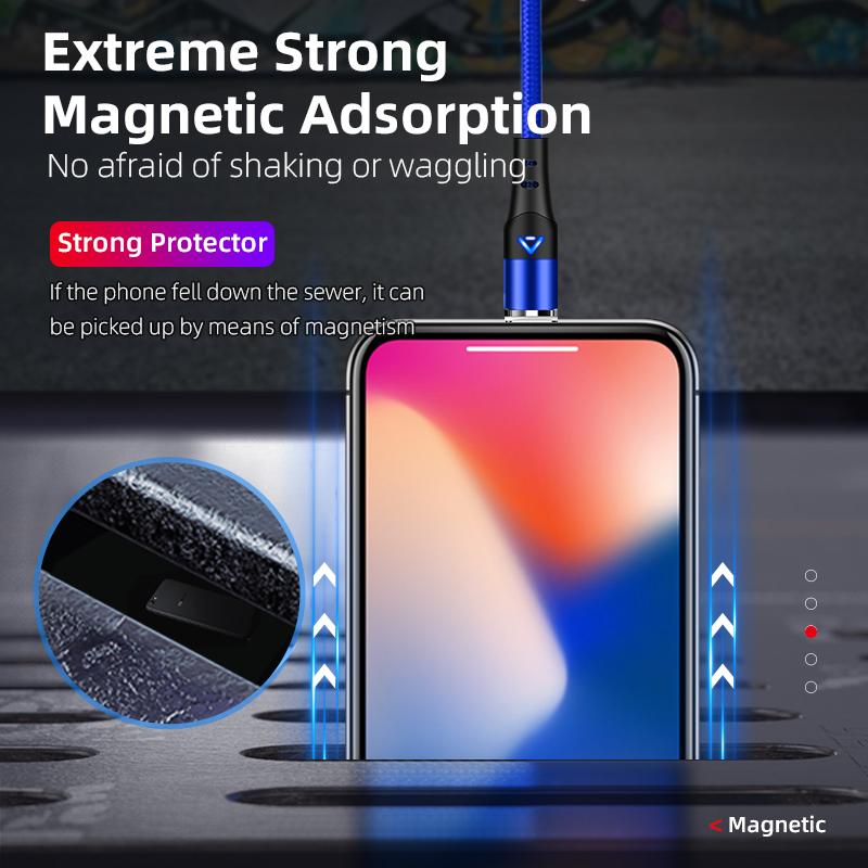 ENKAY HAT PRINCE 1m Magnetic 3A Fast Charging Cable 2-in-1 USB To 8-Pin+Type-C Data Cord