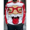 Christmas-Themed Long-Sleeve T-Shirt for Men Made of Comfortable And Breathable Fiber, Featuring a Quirky Santa Claus Print Design