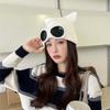 Fashion Cat Ears Knitted Pullover Hat Ladies Autumn and Winter Glasses Wind-proof Cold Fleece Warm Ear Cap