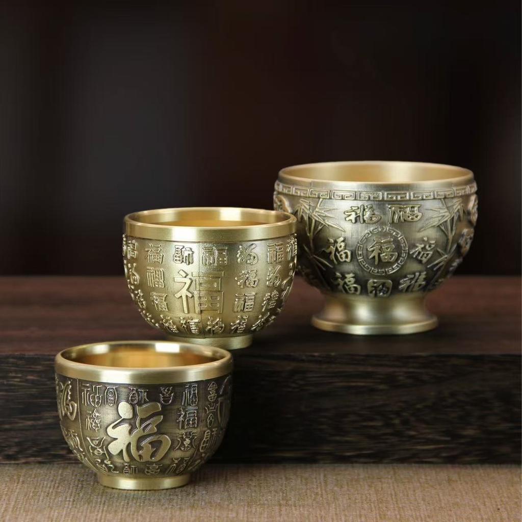 Messing Graviert Mehrere Stile und Größen Spirituosen Wodka Tasse Likör 50ml Retro Bronze Tragbar Tee Becher Gläser Haus Dekoration