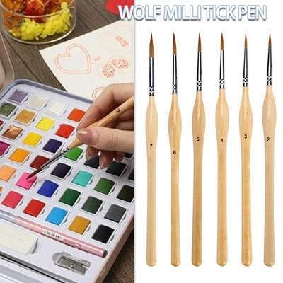 11pcs Wood Handle Miniature Detail Paint Brush for Acrylic Watercolour Painting