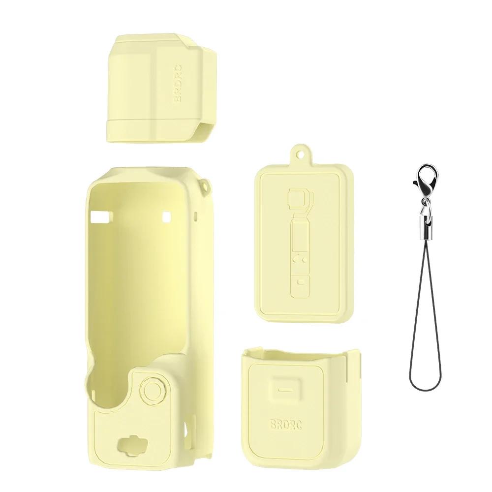 BRDRC Pocket 3 Silicone Cover Soft Silicone Protective Case Lens Protector Sleeve Handle Shell for DJI OSMO Pocket 3 Accessorise