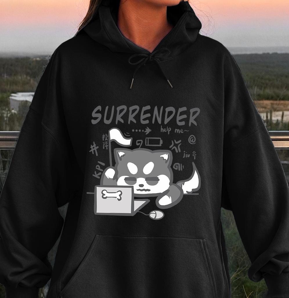 Surrender A Tired Working Dog Design Women Hoodie Cartoons Sport Streetwears Basic Street Tracksuit Casual Creativity Pullover