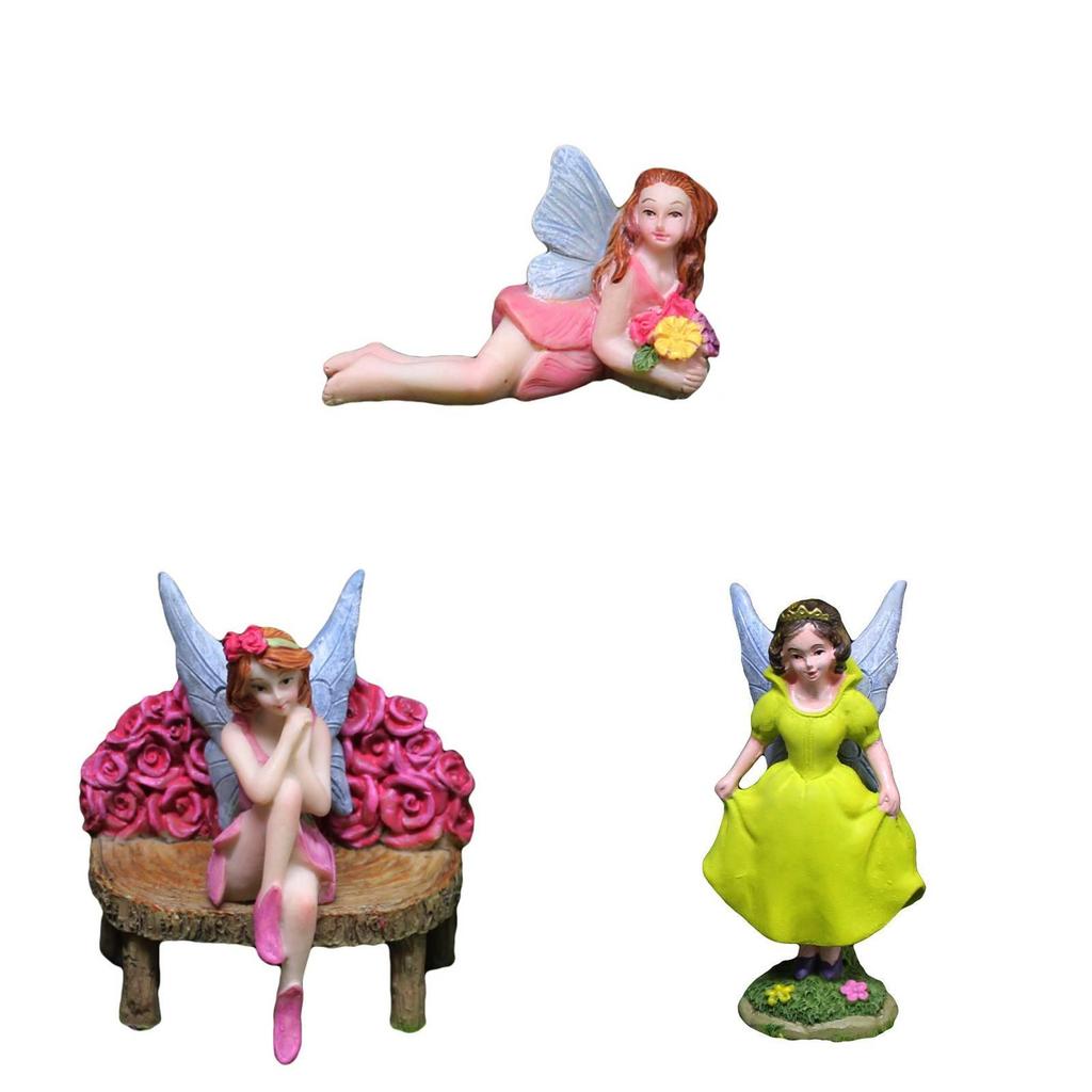 Flower Fairy Creative Miniature Resin Garden Scene With Fairy And Dwarf Decor For Gifts And Parties