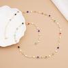 Bohemian Colorful Y-Shaped Long Necklace for Women Vintage Gold Metal Crystal Pendant Adjustable Chain Anti-Tarnish Design