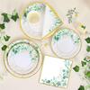 M-Modern-Green Paper Plates Set For 24 People As Shown Sage Green Paper Plates And Napkins Cups Set For Birthday Party Supplies,