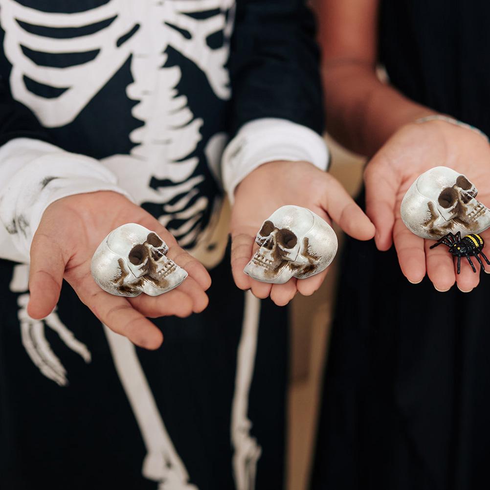 8 Pcs Mini Crafts Halloween Skulls Decor Plastic Small Human Body Model Models Scary Props Fake Skulls Halloween Decorations