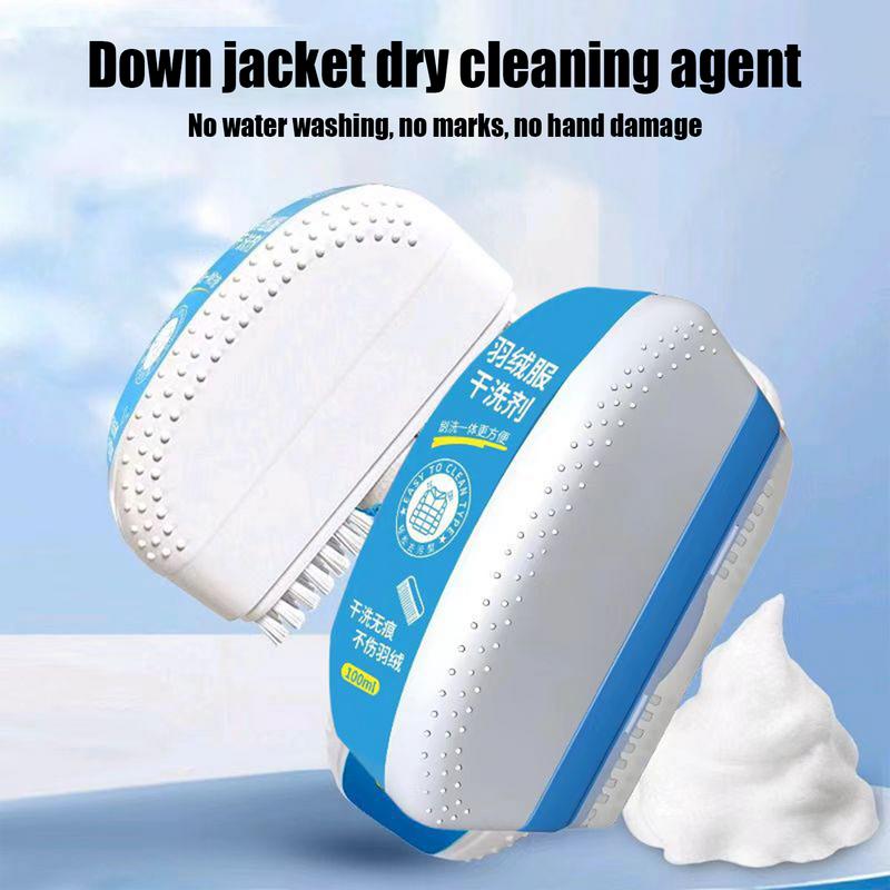 Down Jacket Dry Cleaner 100ml Detergent With Brush For Down Insulated Clothing High-Performance At-Home Dry Cleaner For Sleeping