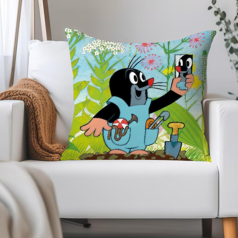 Cute The Little Mole Art Pillow Case Applicable Space For Guest Rooms Interiors Cars Office House Decoration