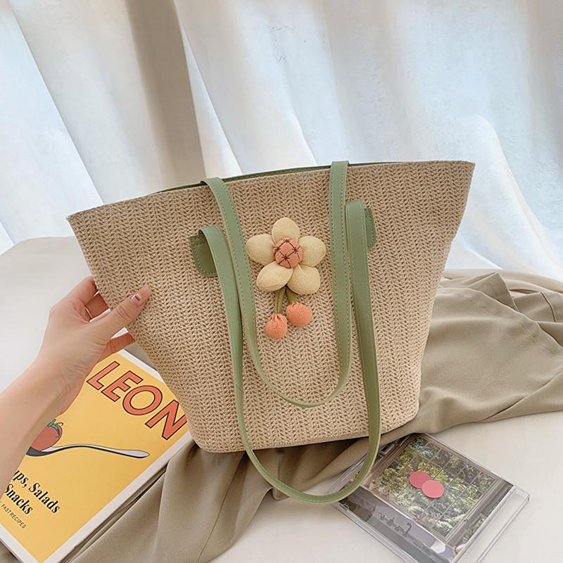 Casual Street Style Woven Shoulder Bag For Women Large Capacity Tote Bag Trendy Summer 2023 New Arrival