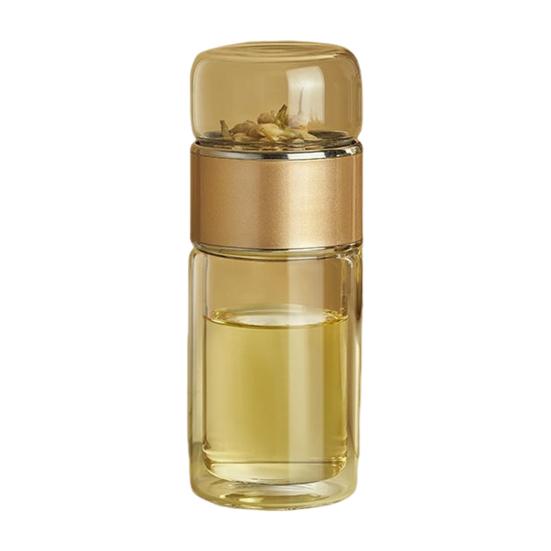 Tea Infuser Glass Tea Infuser Bottle Portable Tea Water Separation Cup for Loose Leaf Tea Double Glazing Tea Brewing Cup for Fruit Green Black Tea