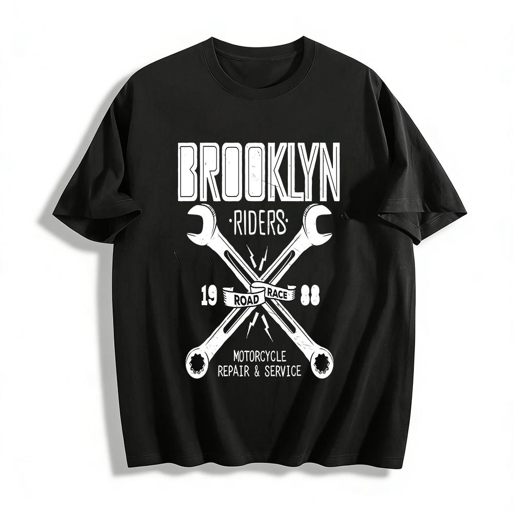 

Brooklyn Road Race Print Casual Short Sleeve Tee For Men Women Pure cotton T-shirt XXS