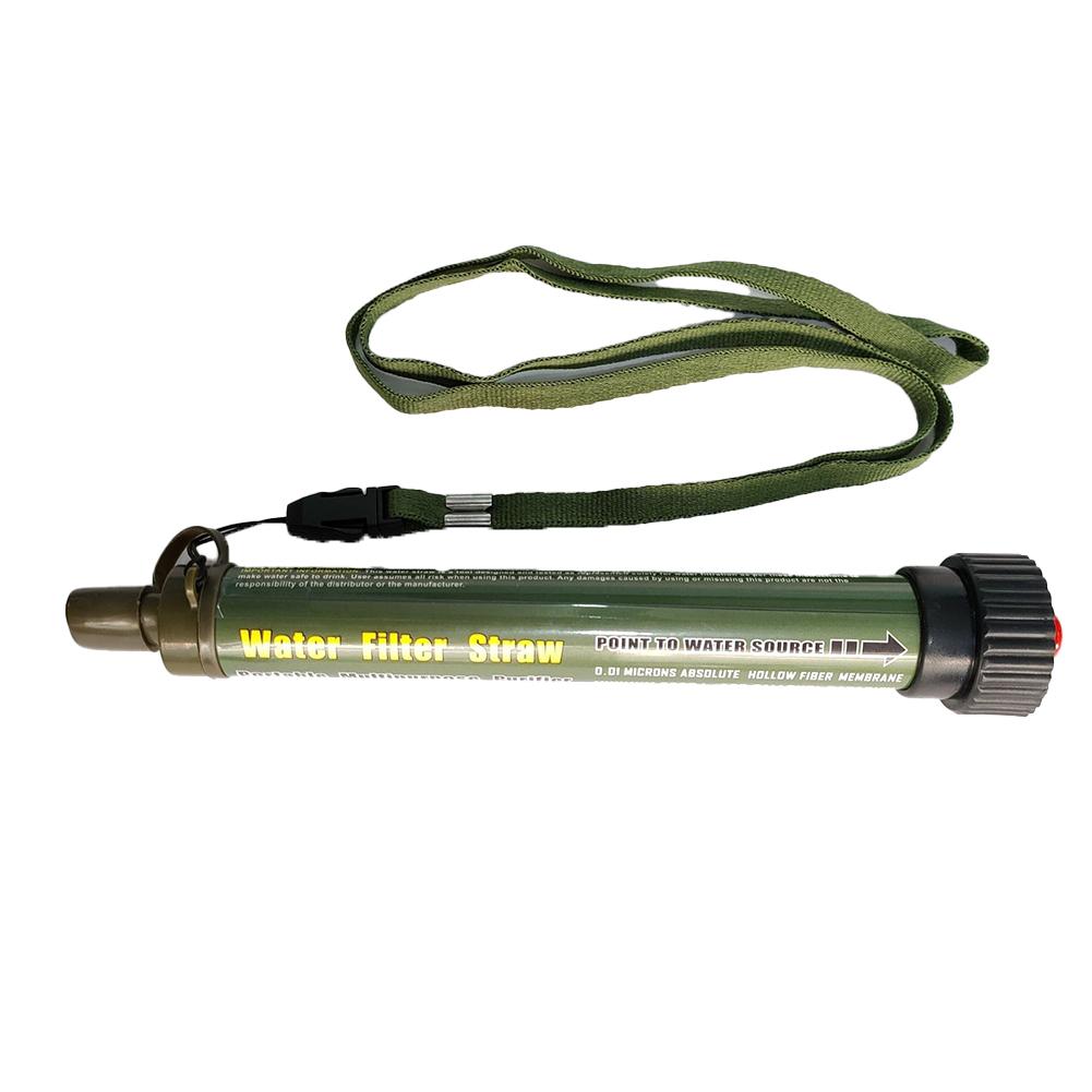 Water  Filter  Straw Portable Water Purifier For Outdoor Camping Hiking Climbing ArmyGreen #1