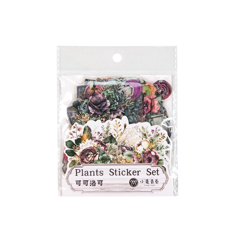 Creative and Cute Cartoon Notebook Stickers Featuring Floral Decorations From The Manxiang Huayu Garden Notebook Sticker Collection