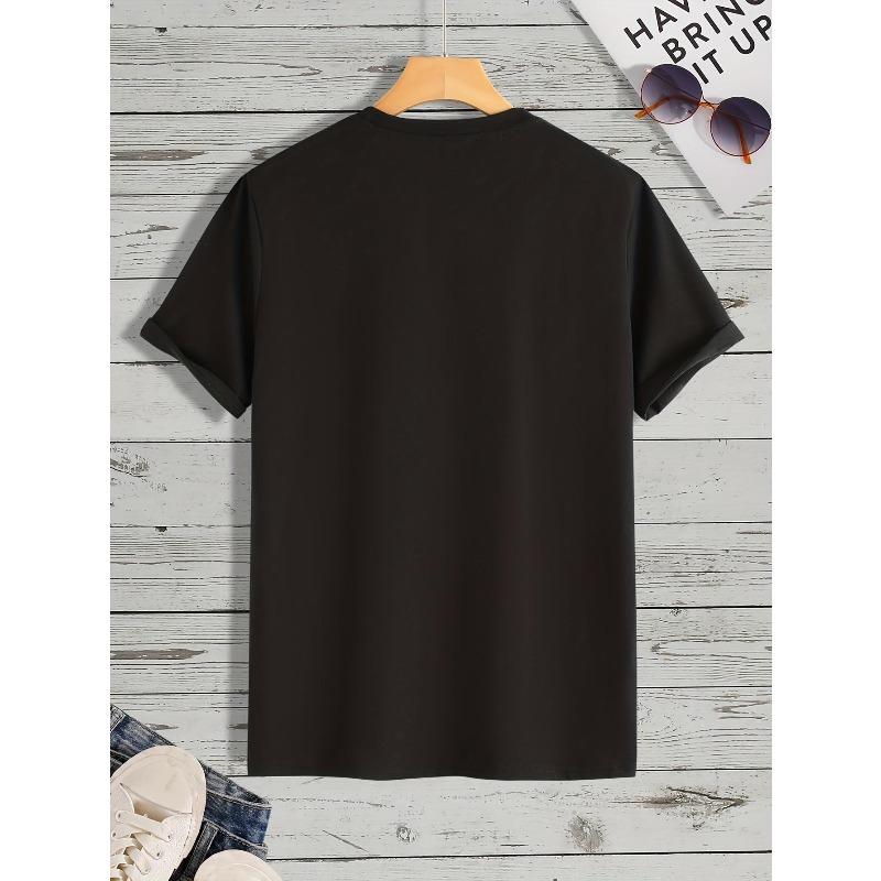 Europäische Größe Schwarzes Kurzarm-T-Shirt mit Leopardenmuster "LOVE" Design, Rundhalsausschnitt, Lässiger Stil, Geeignet für Frühling/Sommer, Valentinstag, Damen