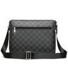 Trendy brand fashion men's envelope shoulder bag flip horizontal leather plaid oblique span bag file bag oblique span bag