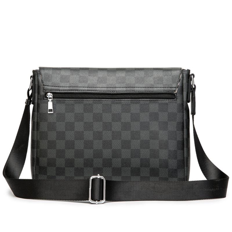 Trendy brand fashion men's envelope shoulder bag flip horizontal leather plaid oblique span bag file bag oblique span bag