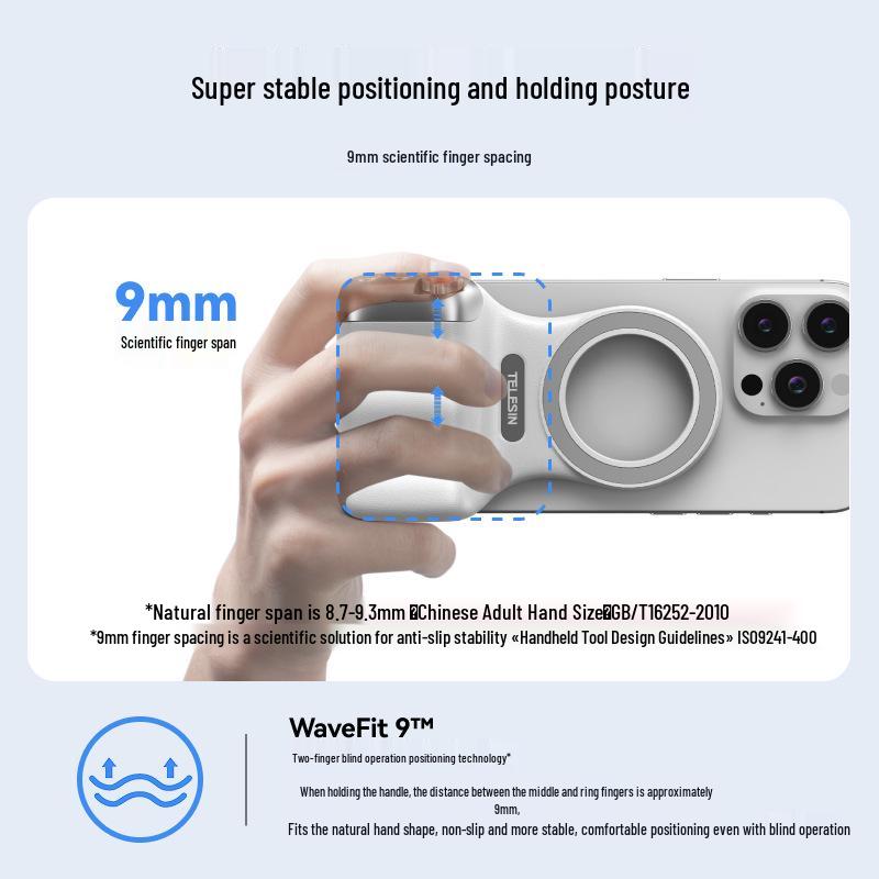 Telesin Fun Shoot MFI Certified Magnetic Remote Photography Handle with Auxiliary Zoom
