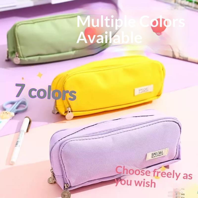 Canvas Pencil Case Large Capacity Multiple Colors Perfect For Students School Office Daily Use