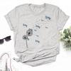 New Dandelion Printed Women T Shirt Cartoon Graphic Printed Black Ladies T-shirt Casual Woman Shirt Funny Tees Shirts
