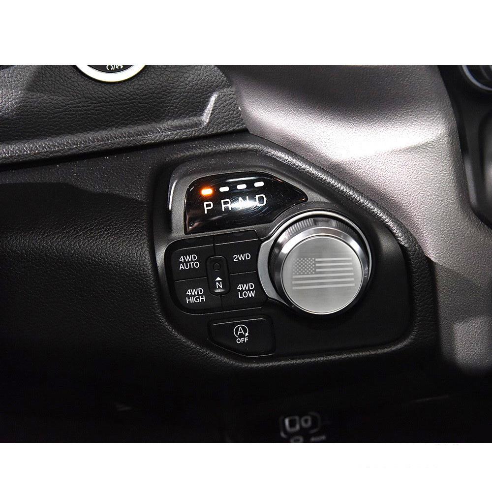 Shift Knob Trim Brushed Stainless American Flag For Dodge Chrysler RAM 1500 2500