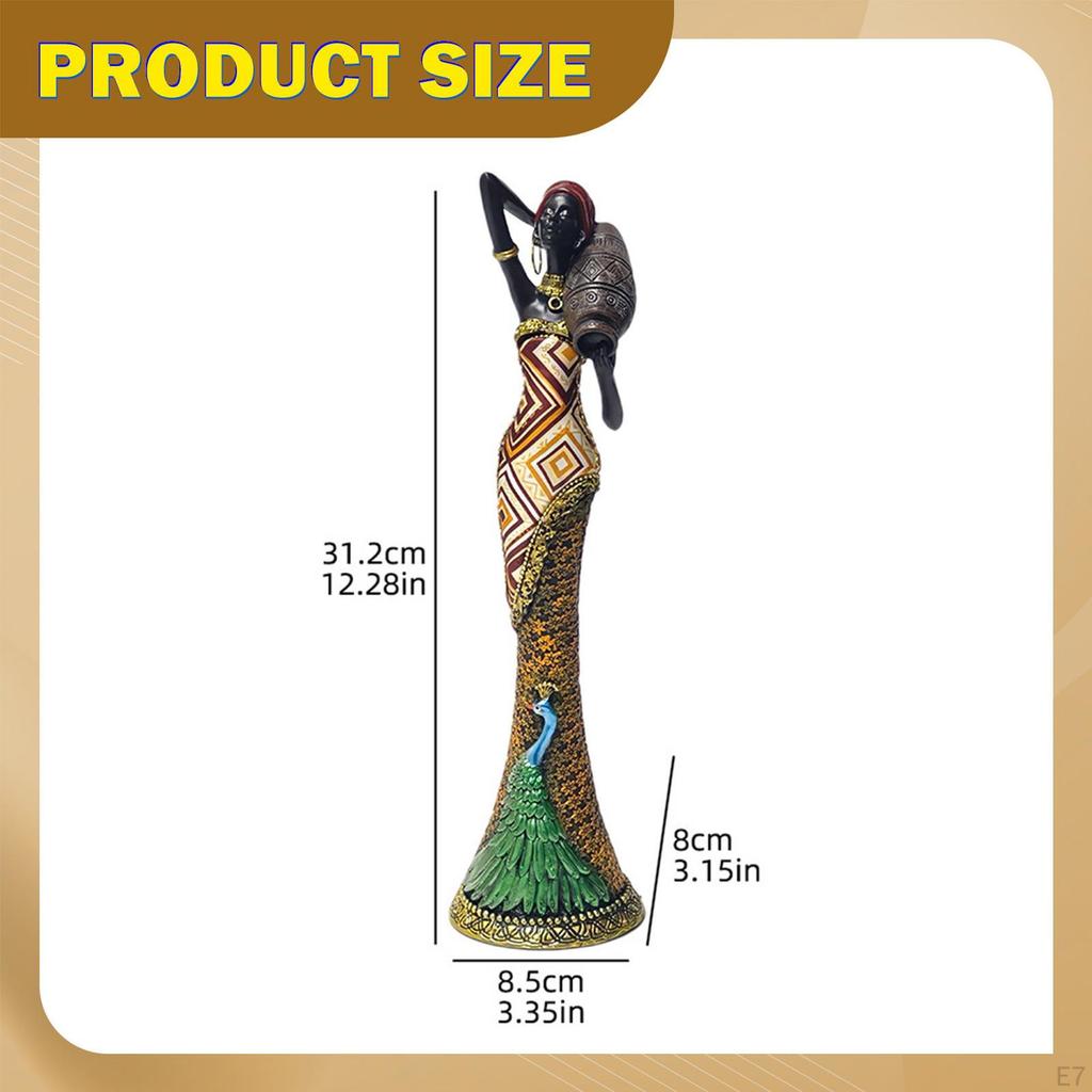 African Figurine Handmade Modern Statues and Sculptures Unique Women Statue for Office Shelf