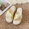 Fashion Butterfly-Knot Beach Shoes Slippers Casual Low Slipers Women Slides Lace Sabot Luxury 2025 Soft Summer Rome Butterfly-knot Rubbe