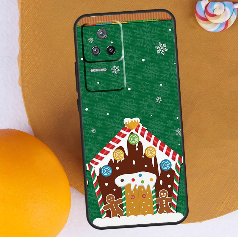 Cute Gingerbread Man Christmas Case For POCO F5 X3 X5 Pro M4 F3 F4 X4 GT M5s Cover For Xiaomi 12T 11T Pro 12X 12 13 Lite