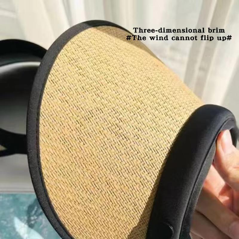 Visor Beach Travel Outdoor Cap Fisherman Bucket Sunscreen Foldable Top Empty Brim Wide Women For Hat Straw Protection Uv Summer Hats