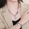 Beautiful Golden Heart Key Necklace Chain Fashionable Elegance And Chic 45 Cm