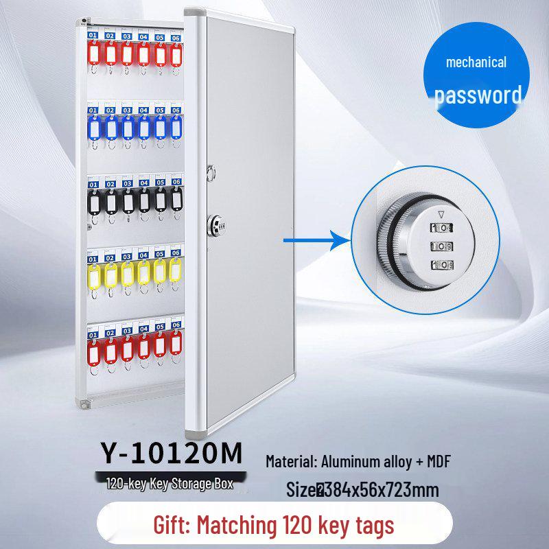 Wall-Mounted Key Management Cabinet with Password Lock for Real Estate and Car Keys.