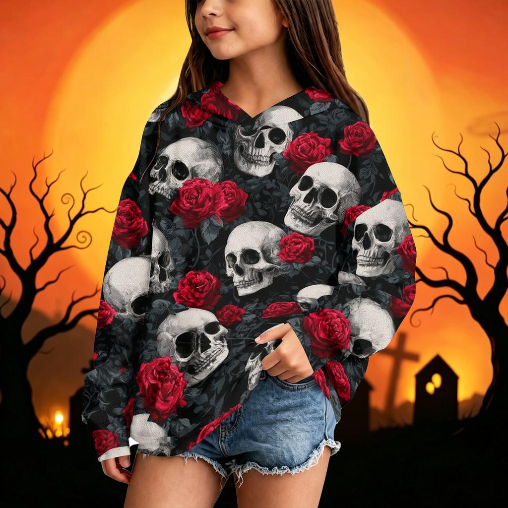 Kids Halloween Casual Printed Hoodie for Boys and Girls