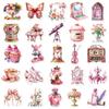 50 Pink Objects Retro Girl Heart Stickers Diy Handbook Luggage Notebook Helmet Stickers Waterproof Stickers