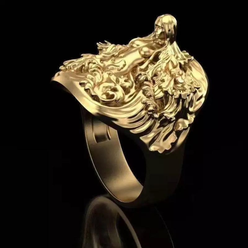 Popular Fashion Rings with Exquisite Creativity, Multi Person Couples' Palm Sized Beauties, Exaggerated Series of Character Rings