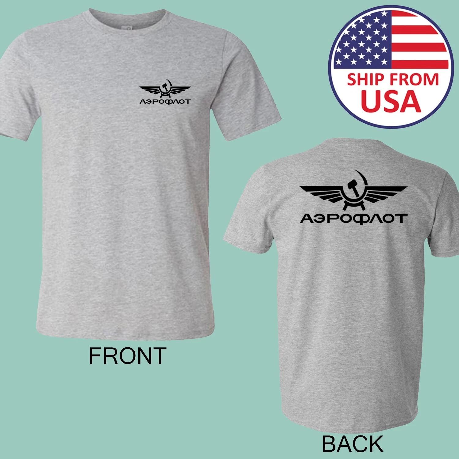 Aeroflot Russian Airline Men s Grey Size S to 5XL XL