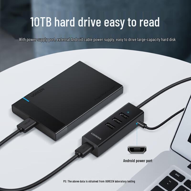 UGREEN CM342 USB 2.0 4-Port Hub with Power Port