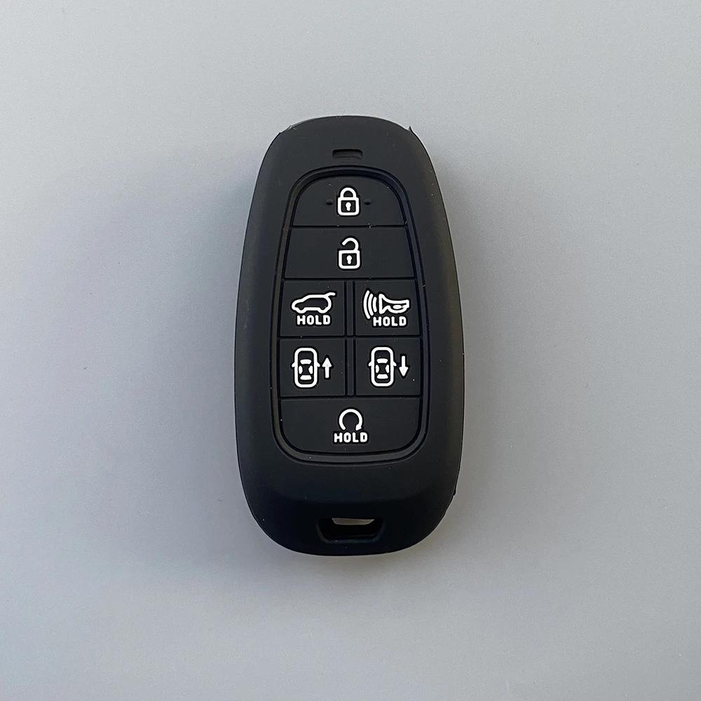 

Silicone Car Key Case Cover for Hyundai Santa Fe Sonata Hybrid NEXO Tucson NX4 Solaris New Grand Car Key Chain Shell Accessories