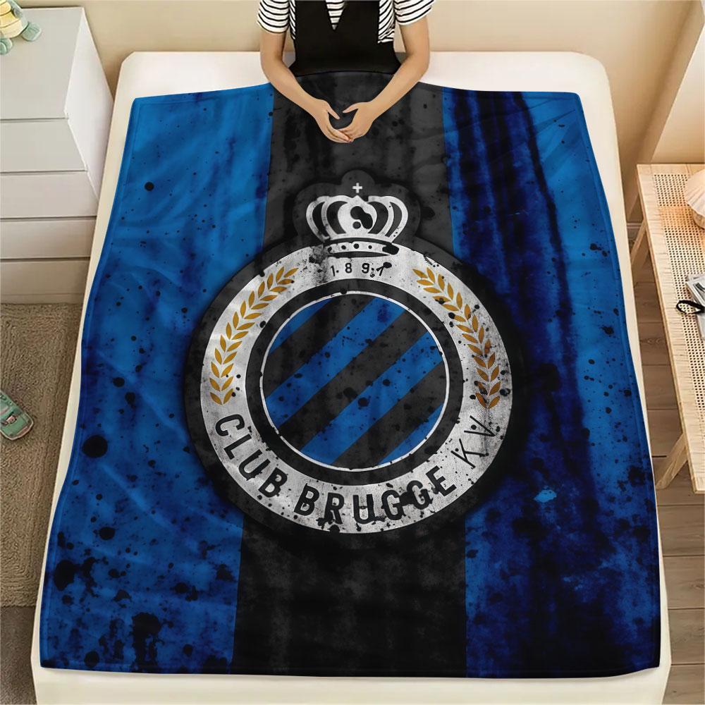 1PC Club Brugge KV Patterned Flannel Blanket Suitable For All Seasons for Home Decor Warmth and Comfort Gifts Holiday Present
