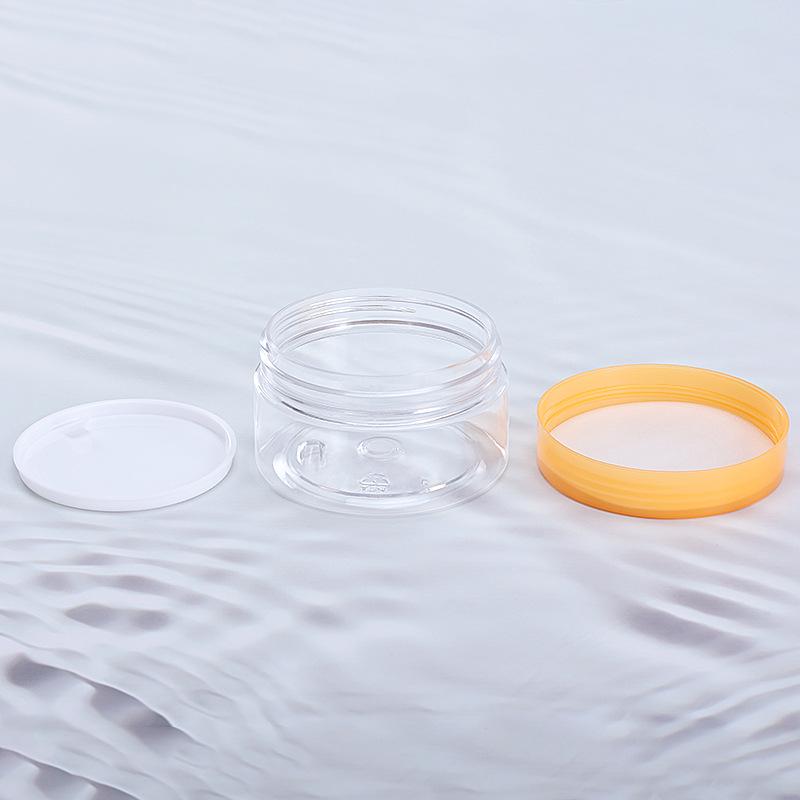 100ml Matte Cream PET Plastic Refill Jar - Transparent Wide Mouth Cosmetic Bottle for Face Cream & Hair Mask