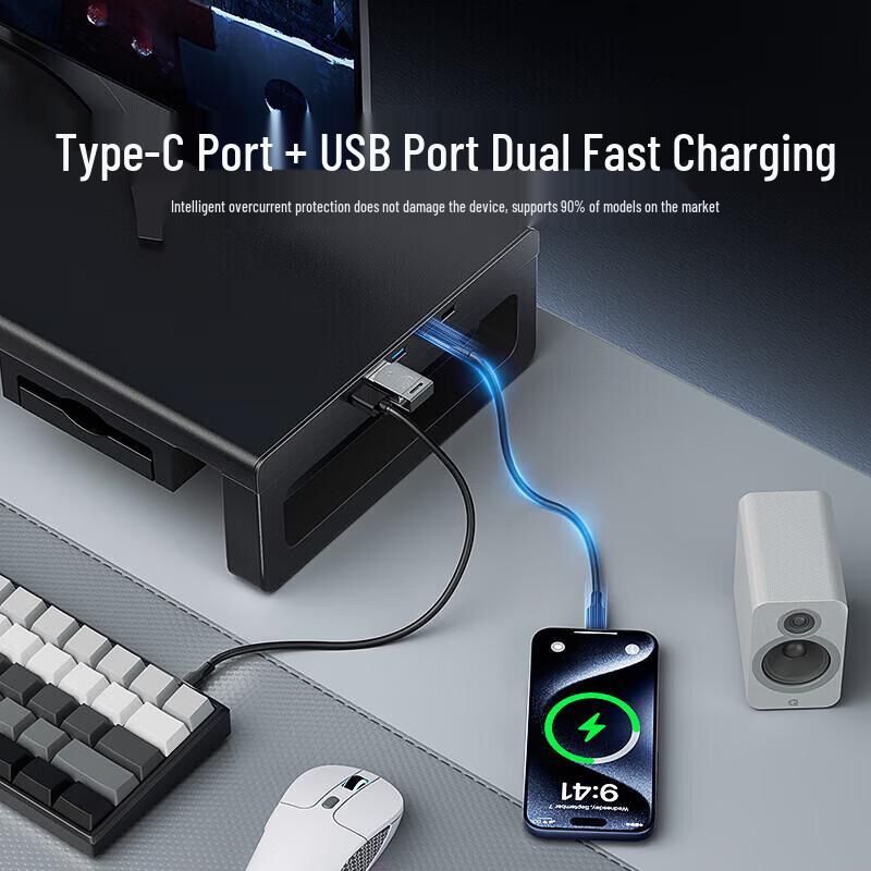 llano Multi-functional Monitor Riser Stand with USB 3.0 Hub & Storage