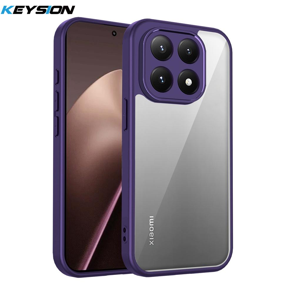 KEYSION Transparent Phone Case for Xiaomi 15T 15T Pro 5G Soft Silicone+PC Clear Shockproof Phone Back Cover for Xiaomi 15T Pro