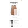 Women Large Capacity Multi Pocket Nylon Backpack with Adjustable Straps for Commute Travel