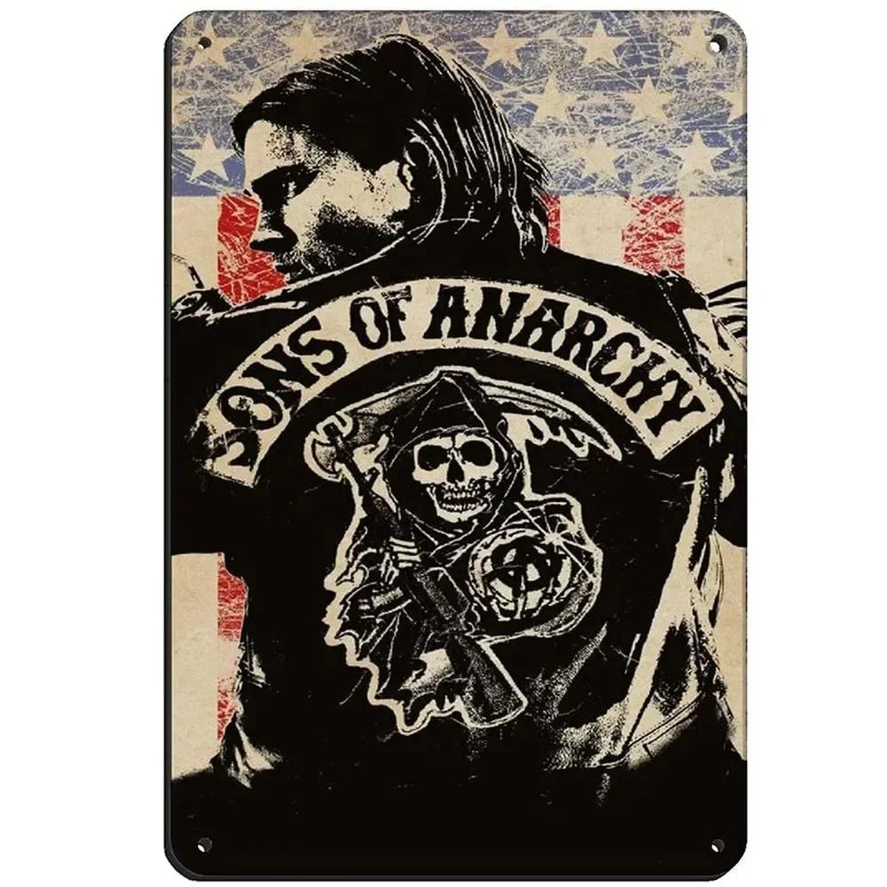 Metall Blechschild Sons of Anarchy Fear The Reaper Plakette Poster Bauernhof Zuhause Café Wanddekoration Vintage Metallplatte 12*8 Zoll