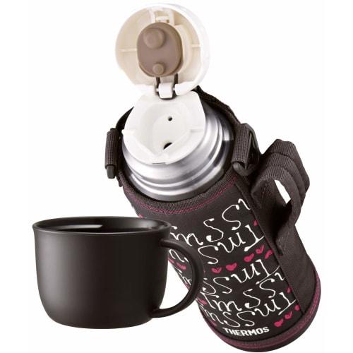Thermos Water Bottle Vacuum Insulated 2-Way Bottle 1.0L/1.03L Chocolate Heart FHO-1001WF CH-H