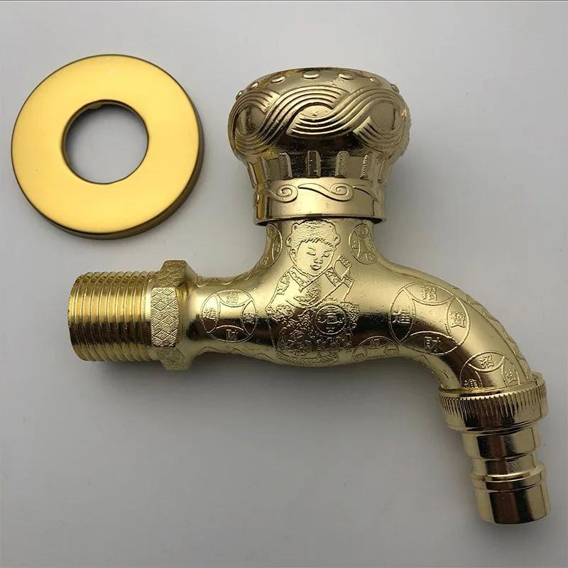 

Washing Machine Outdoor Faucet , Vintage Garden Bibcock Tap Wall Mounted Mop Faucet Brass