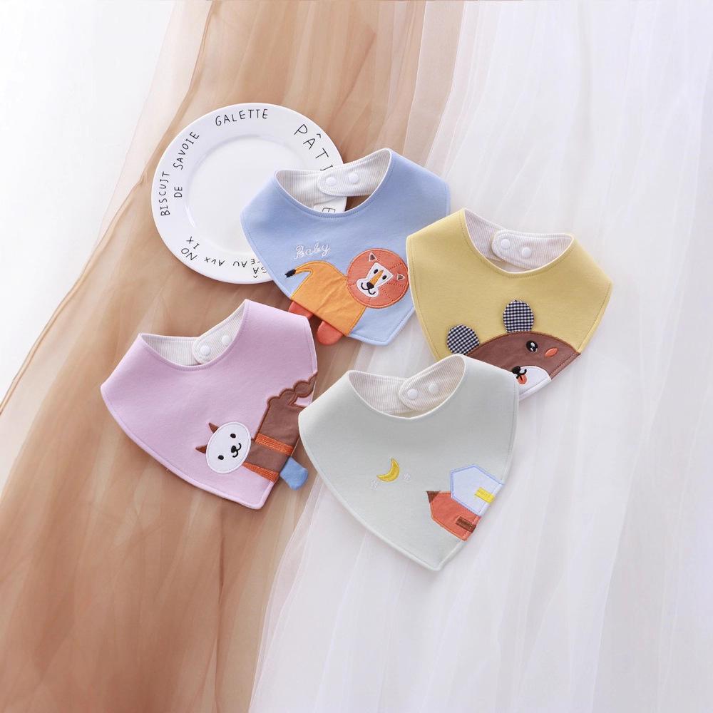360° Rotating Waterproof Cotton Baby Bib for Ages 0-2