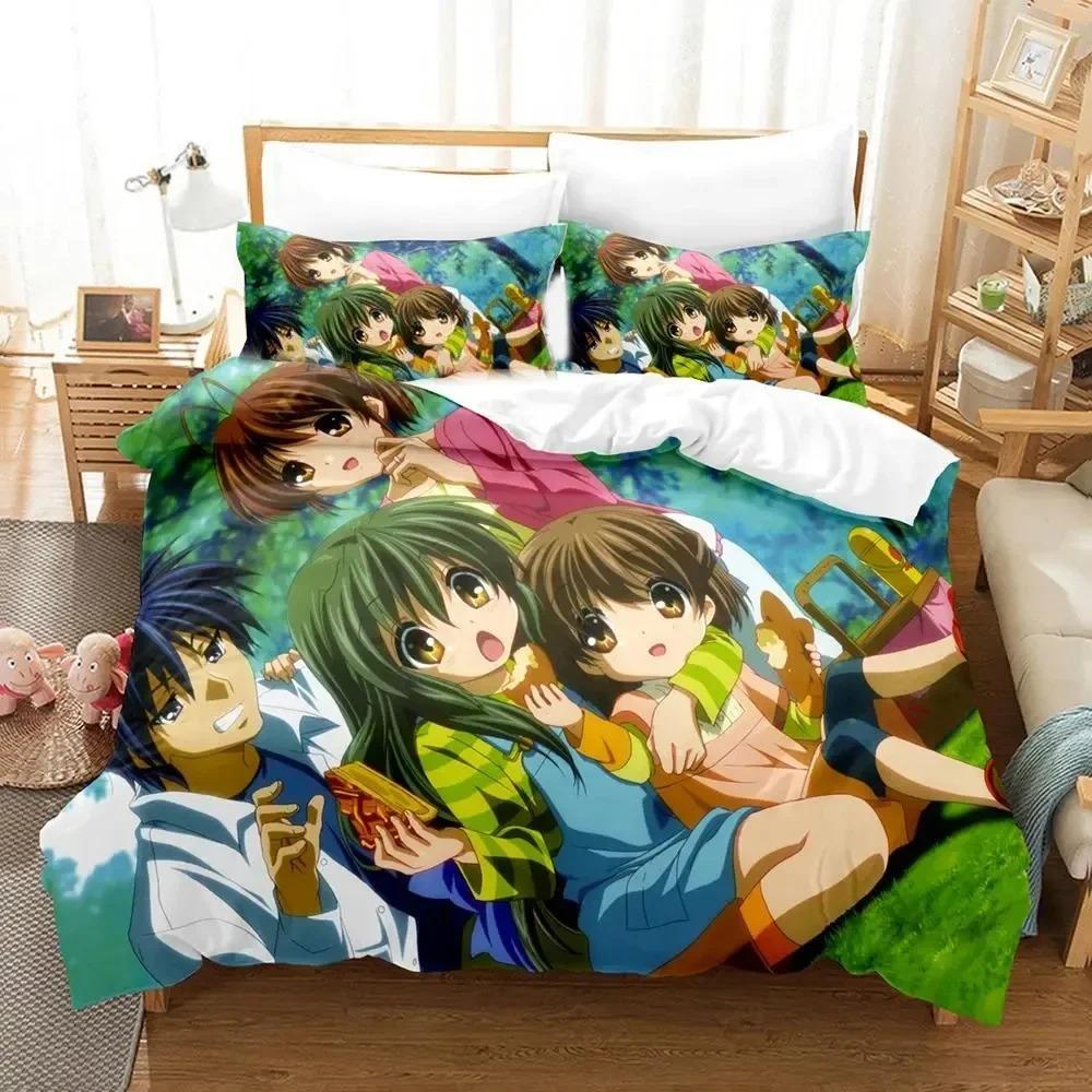 3D Print Anime CLANNAD Bedding Set Duvet Cover Pillowcase Comforter King Queen Size Boys Adult Bed Set