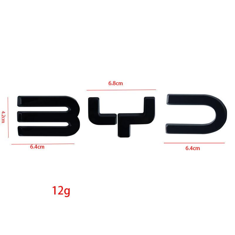 For BYD ATTO3 YUAN PLUS 21-22 3D ABS Sticker Car Front Emblem Badge Decals  Black Badge Logo Emblem Cover Car-Styling